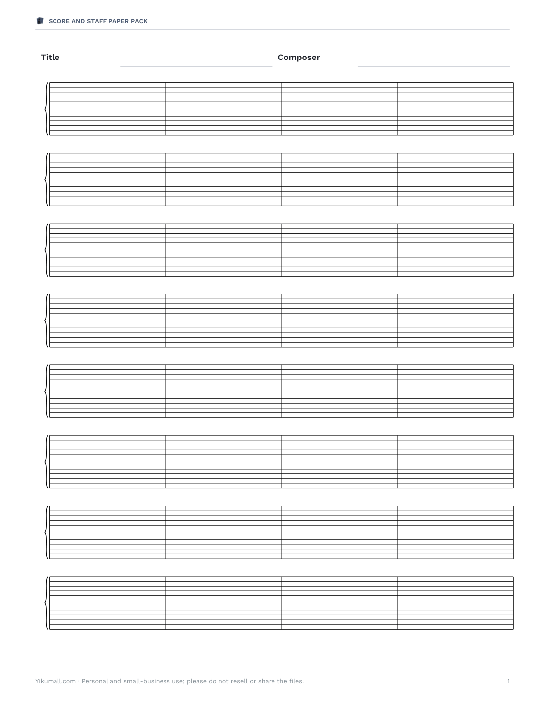 Preview of the first page of Grand staff (PDF)